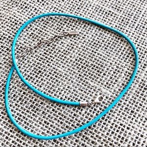 PANDORA Turquoise Leather Necklace 16 “ + 2” 925